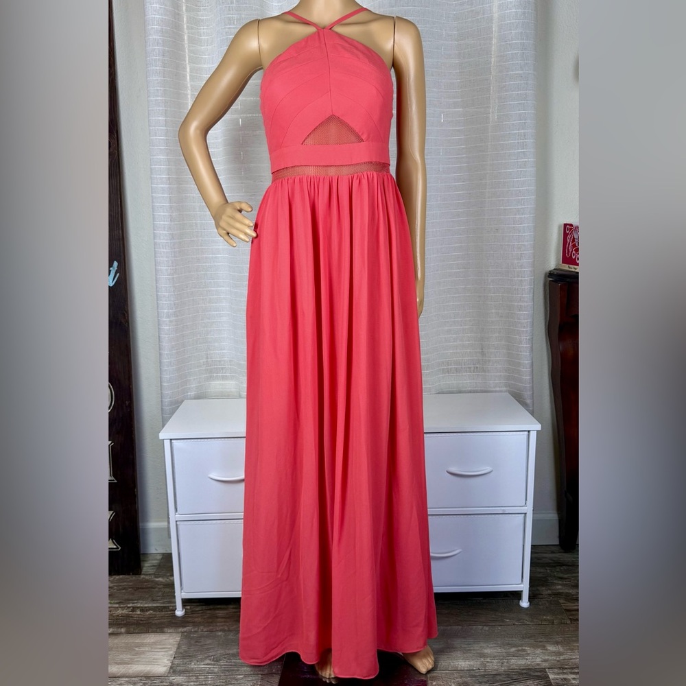 GB Beautiful Strapless Coral Dress, Small